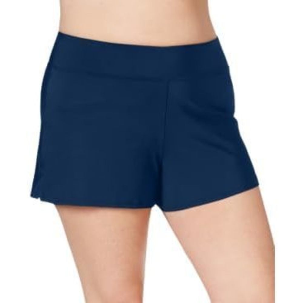 Swim Solutions Womens Plus Size Swim Shorts Navy